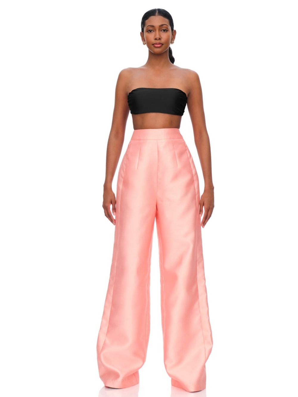Andrea Iyamah Vasi High Waist Wide Leg Pants Peach Small NWT $270